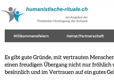 Ausschnitt aus der Website humanistische-rituale.ch